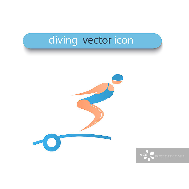 一位运动员从跳水板跳入水中图片素材