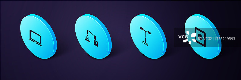 2.5D电源插座与路灯图片素材