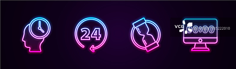 时间管理时钟24小时图标图片素材