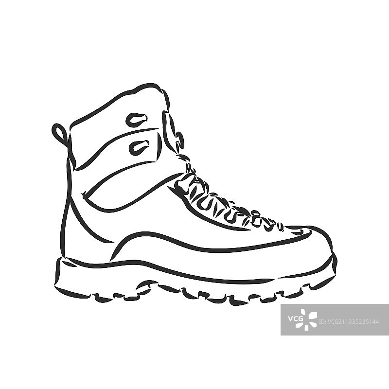 粗略绘制的登山靴图片素材