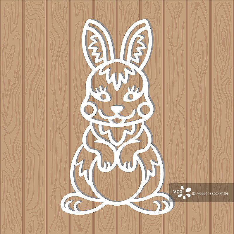 可爱的复活节兔子激光切割模板图片素材