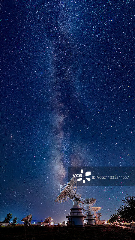 国家授时中心雷达星空银河星轨图片素材