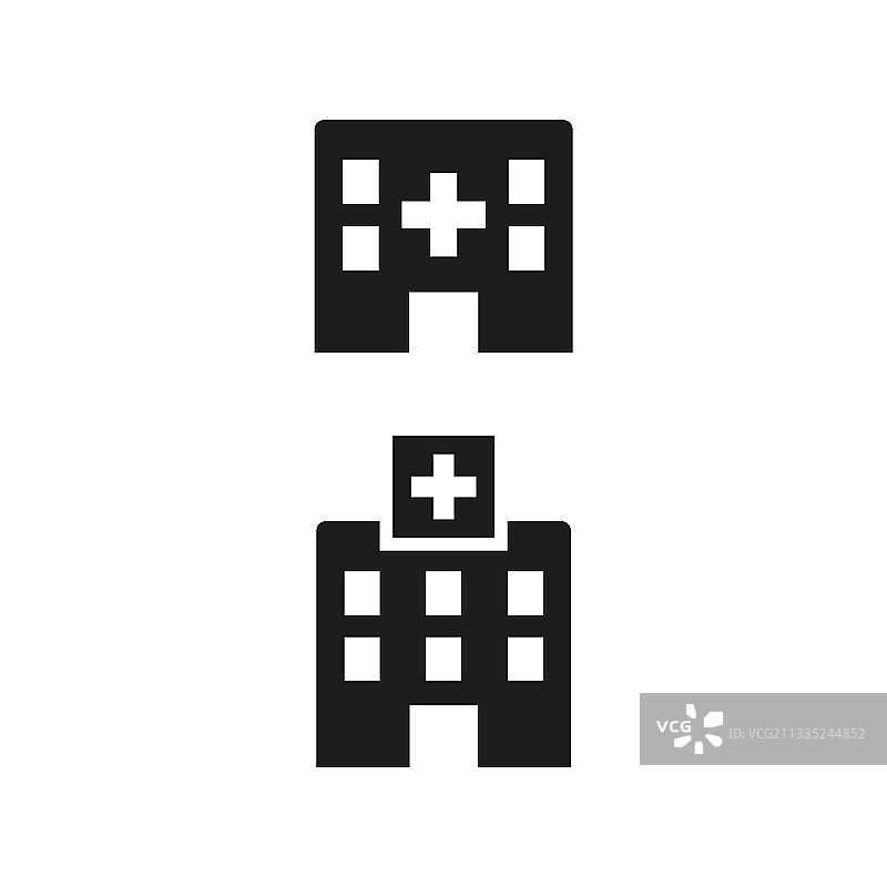 白色背景上的医院图标图片素材