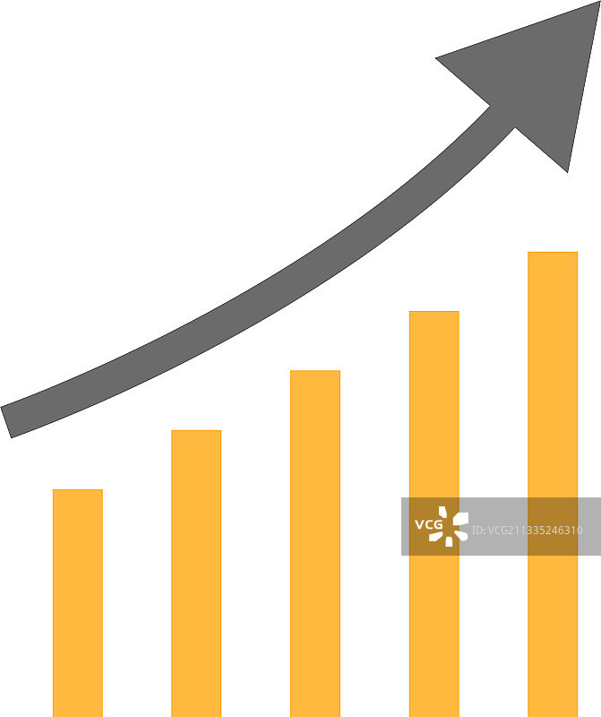 白色背景上的图表上升图片素材