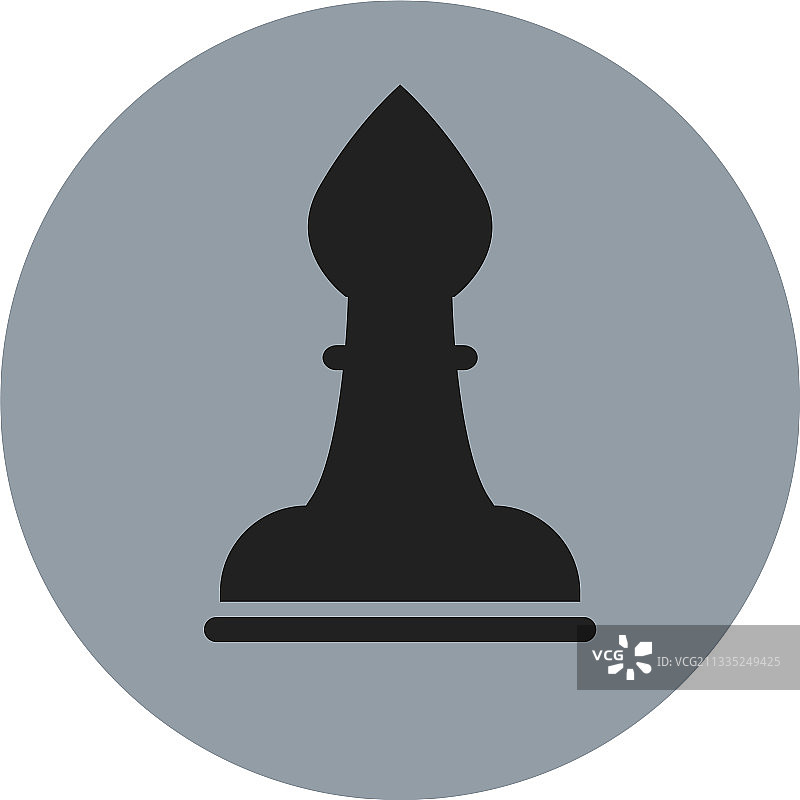 白色背景上的黑色主教象棋棋子图片素材