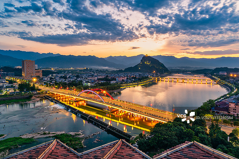 丽水松阳夏季城市风光图片素材