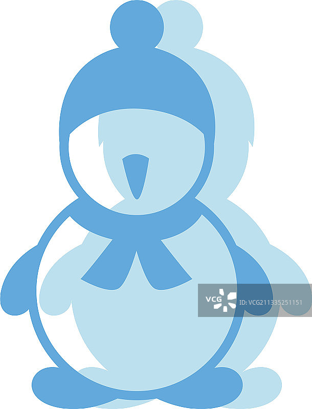 白色背景上的小雪人图片素材