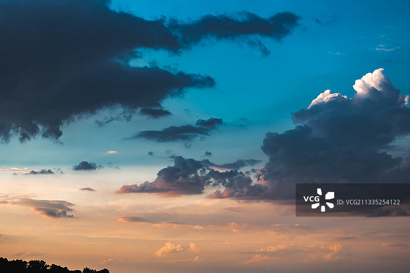 日落壮丽天空仰视图图片素材