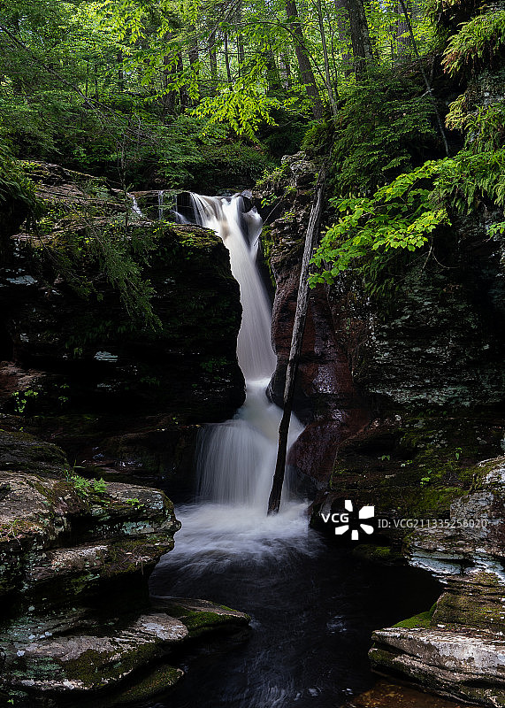 美国里基茨格伦州立公园森林瀑布风景图片素材