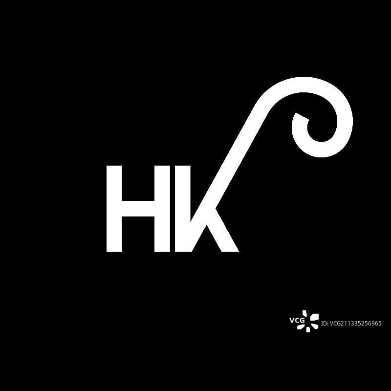 香港字母标志设计以黑色为背景图片素材