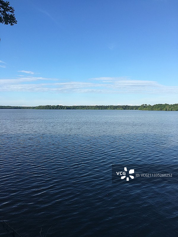 美国北卡罗来纳州达勒姆县的湖泊景色图片素材