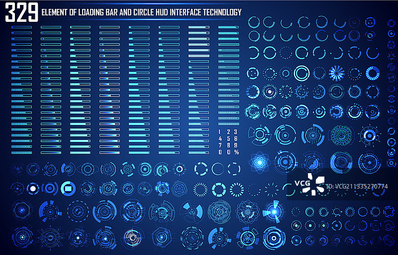 圆形加载条抽象数字元素图片素材