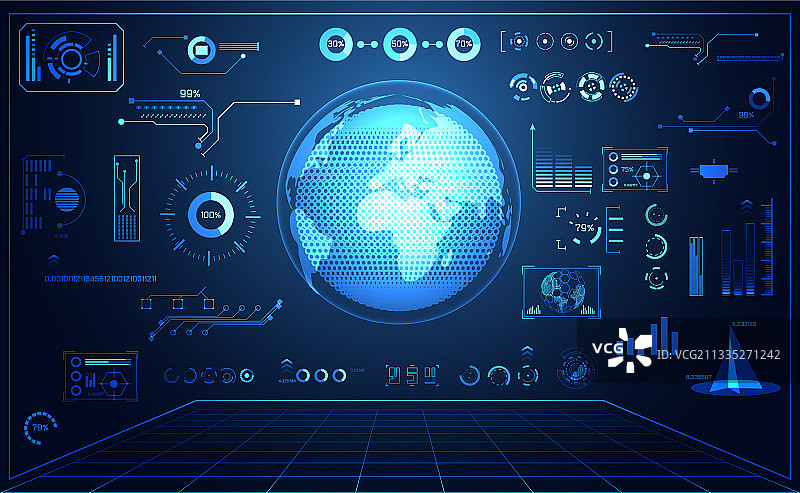 抽象科技UI未来概念世界图片素材