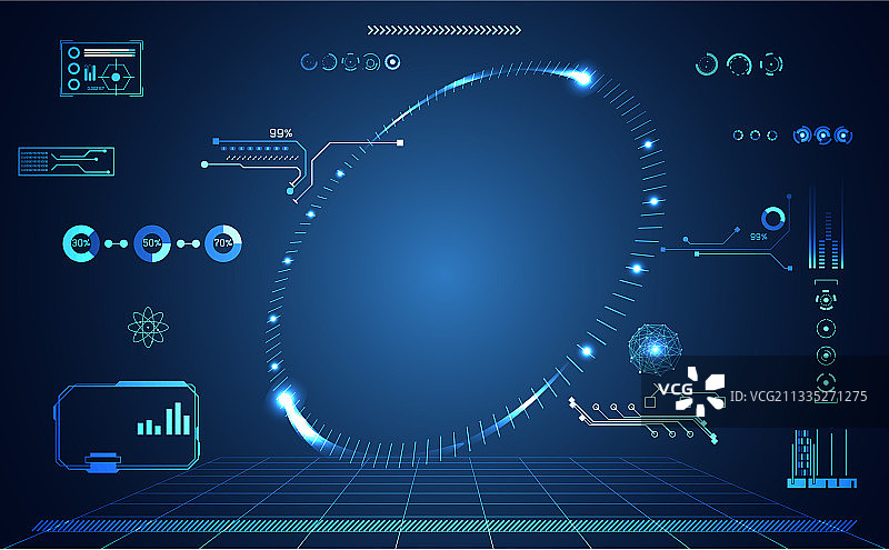 抽象科技UI未来HUD概念图片素材