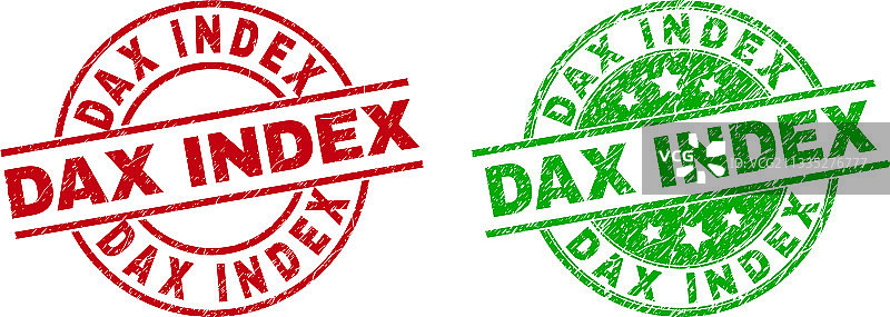 腐蚀风格的DAX指数圆形印章图片素材