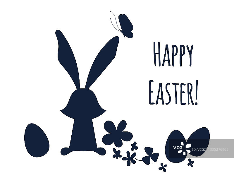 白色背景下的复活节兔子和字母图片素材