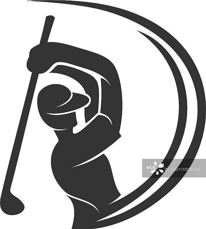 高尔夫运动剪影漩涡抽象设计图片素材