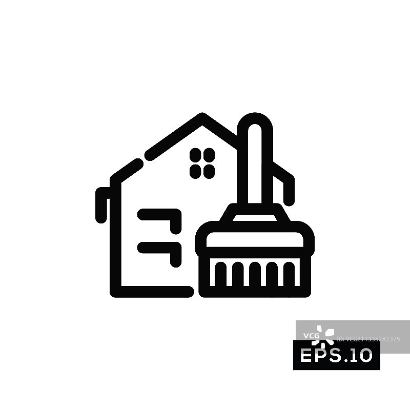 房屋清洁线图标图片素材