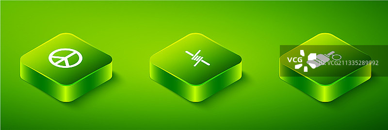 2.5D铁丝网手榴弹与和平图片素材