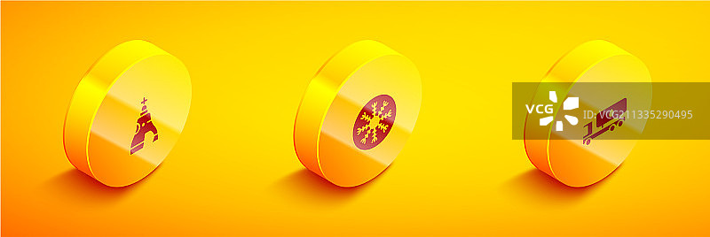 2.5D沙皇钟、雪花及油罐素材图片素材