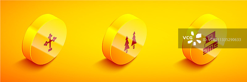 2.5D基督教十字架圣诞树图片素材