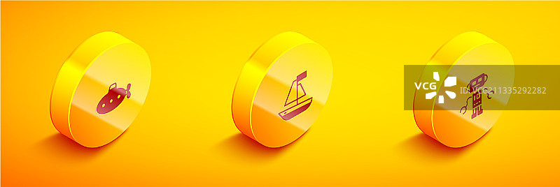 2.5D潜水艇玩具船机器人素材图片素材