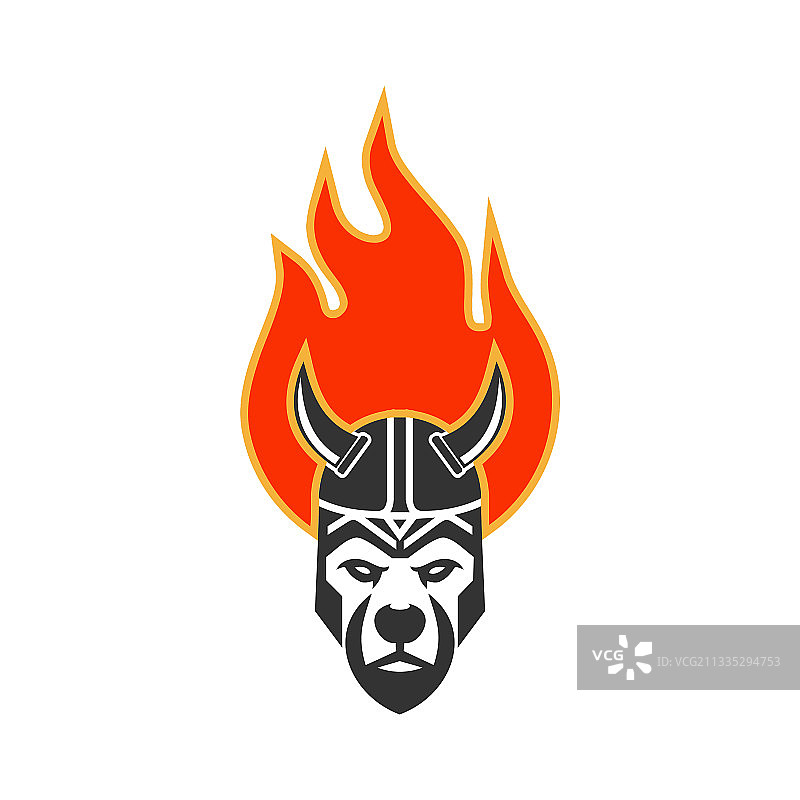 燃烧的维京熊图标Logo图片素材