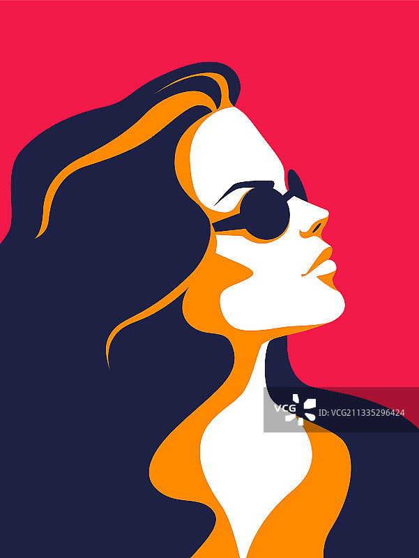 时尚女性极简风格肖像图片素材