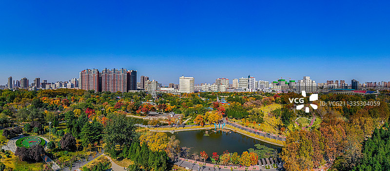 新乡市人民公园金秋美景图片素材