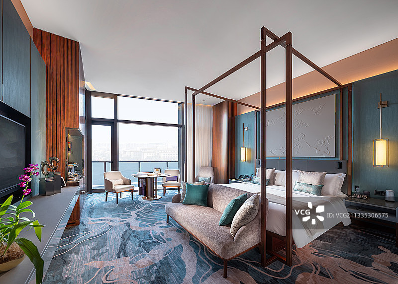 酒店客房中式图片素材