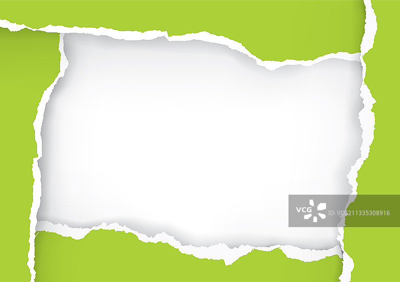绿色撕纸相框图片素材