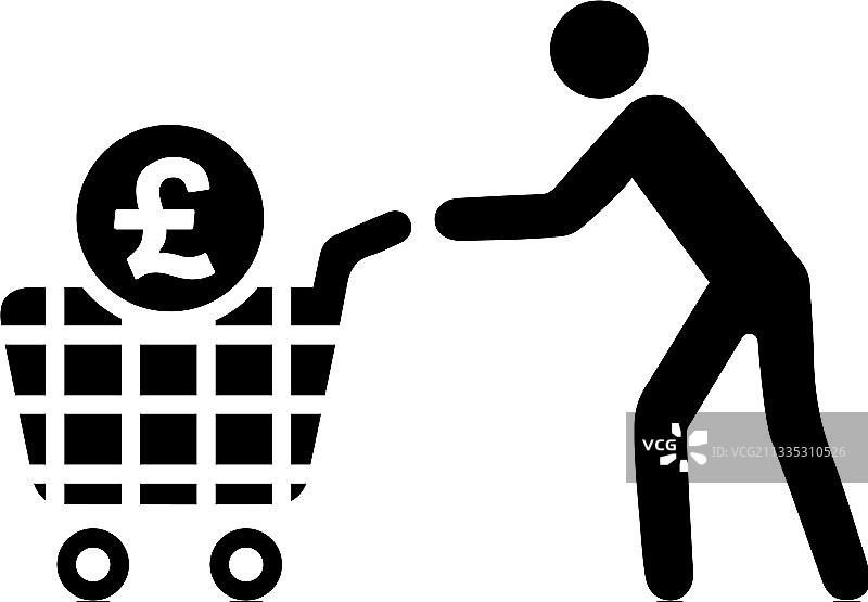 黑色英镑篮子图标图片素材