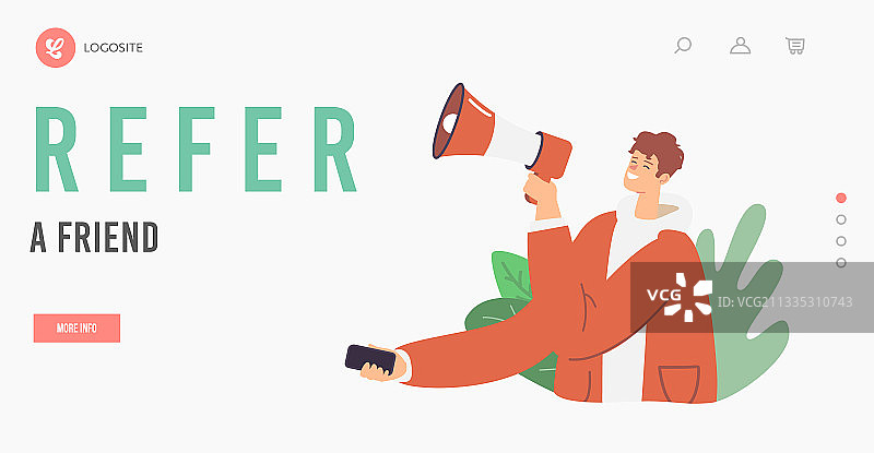 推荐好友着陆页模板人物图片素材