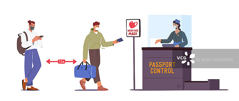 机场护照检查处的登记图片素材