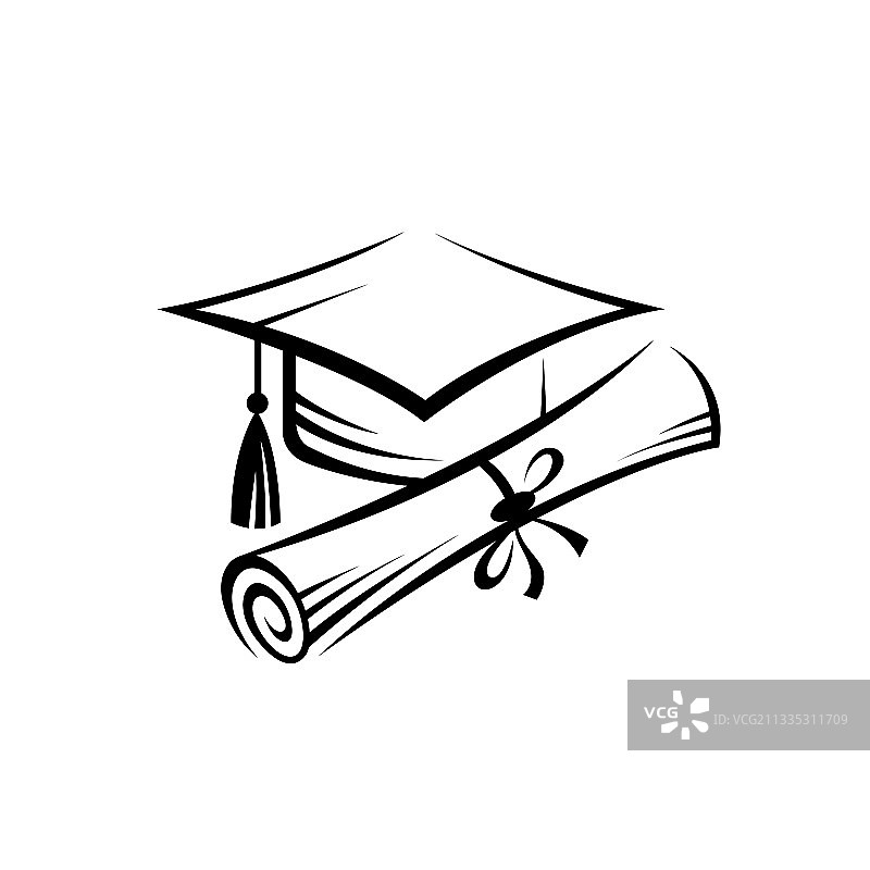 毕业帽和文凭图片素材