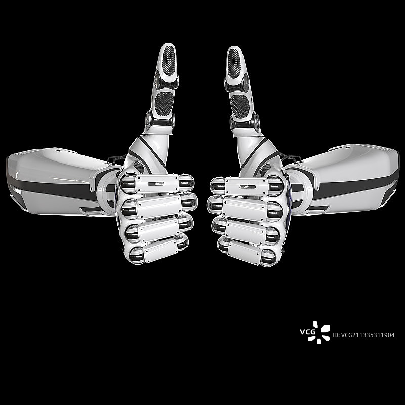 机器手双手竖大拇指图片素材