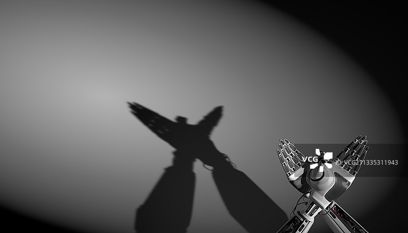 机器手双手手势鸟图片素材