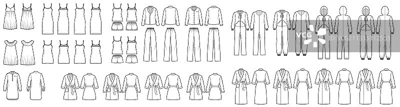 睡衣家居服套装图片素材