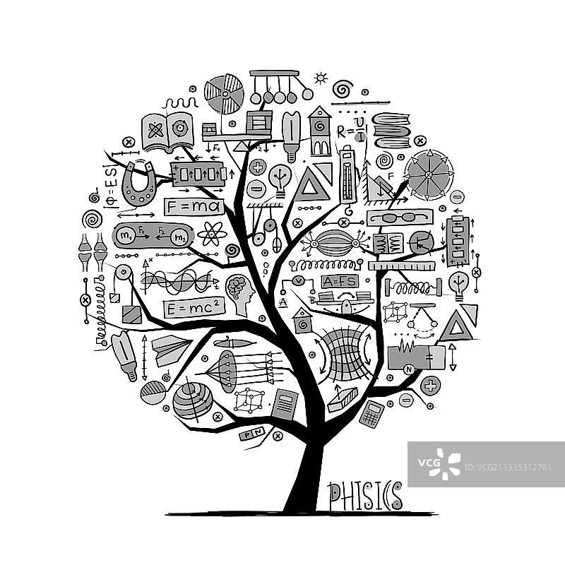 物理概念树设计图标图片素材