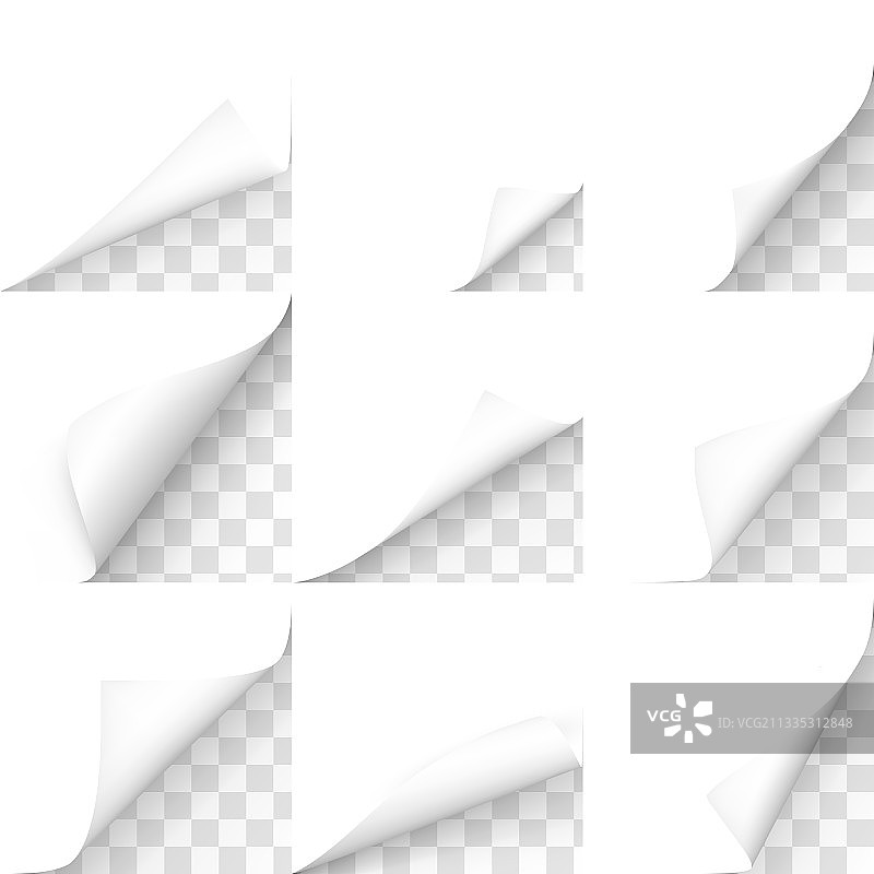 逼真纸张卷角图片素材