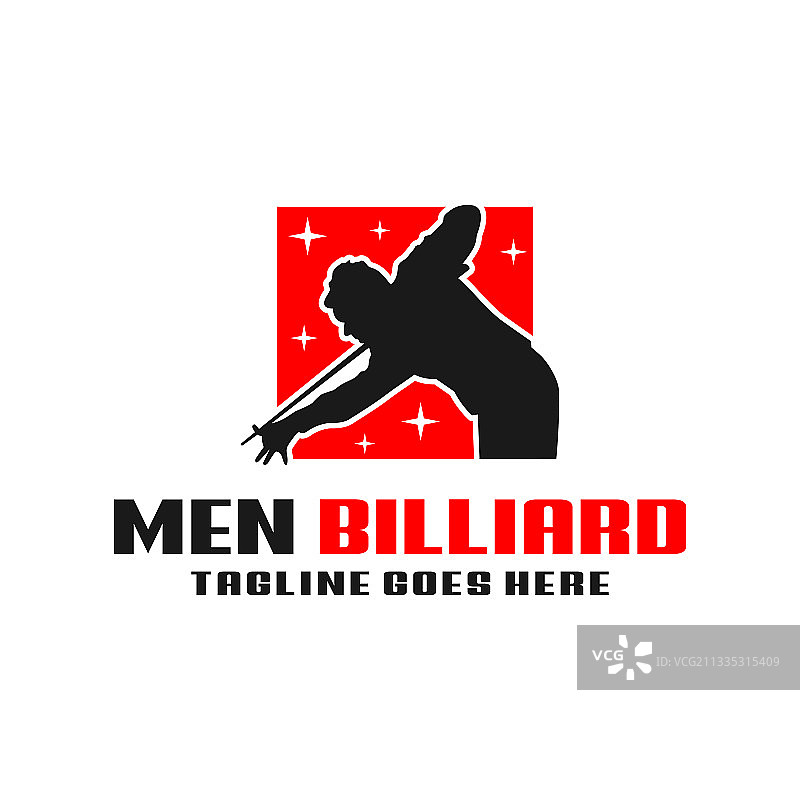 男子台球运动现代Logo图片素材