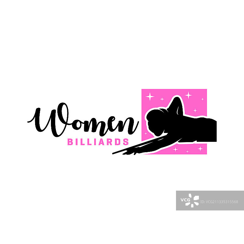 女子台球运动现代Logo图片素材