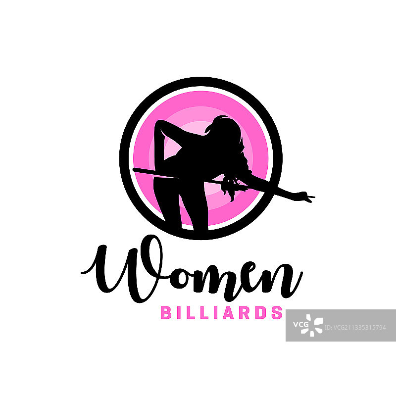 女子台球运动现代Logo图片素材