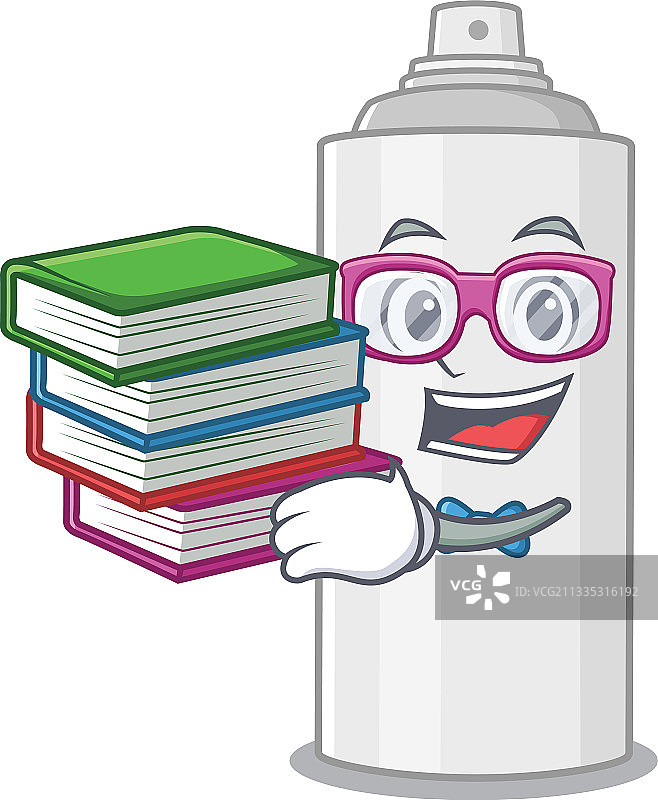 发胶学生吉祥物设计阅读书籍图片素材