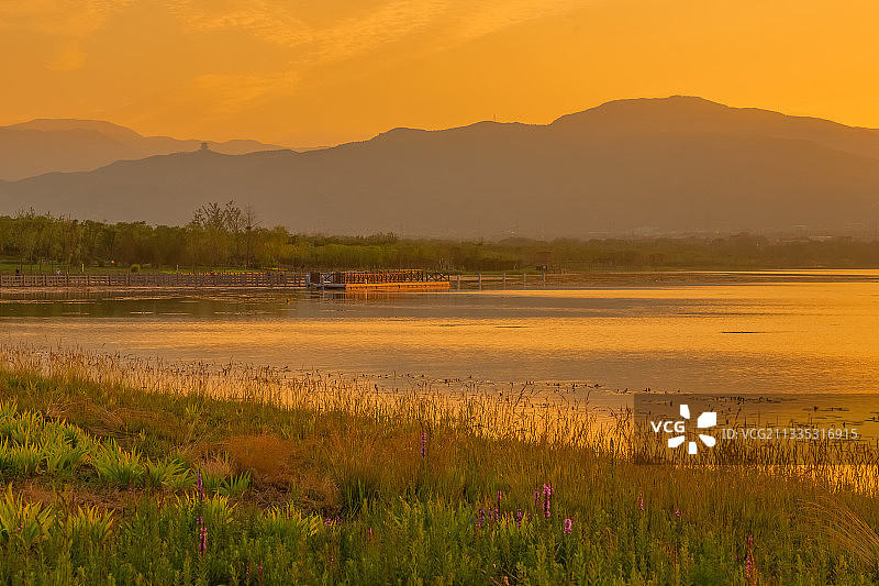 落日的宁静图片素材