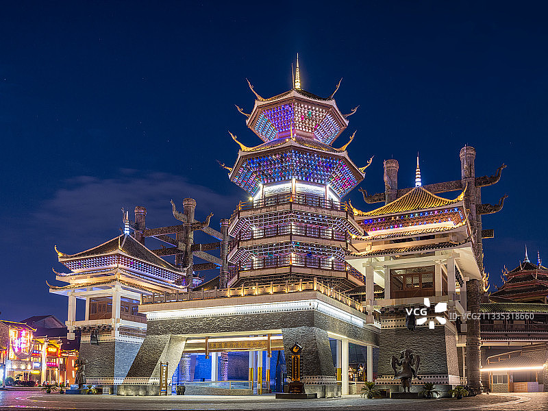 贵阳市南明区多彩贵州城夜景图片素材