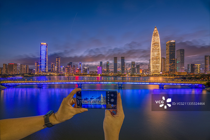 拍下深圳湾的夜图片素材