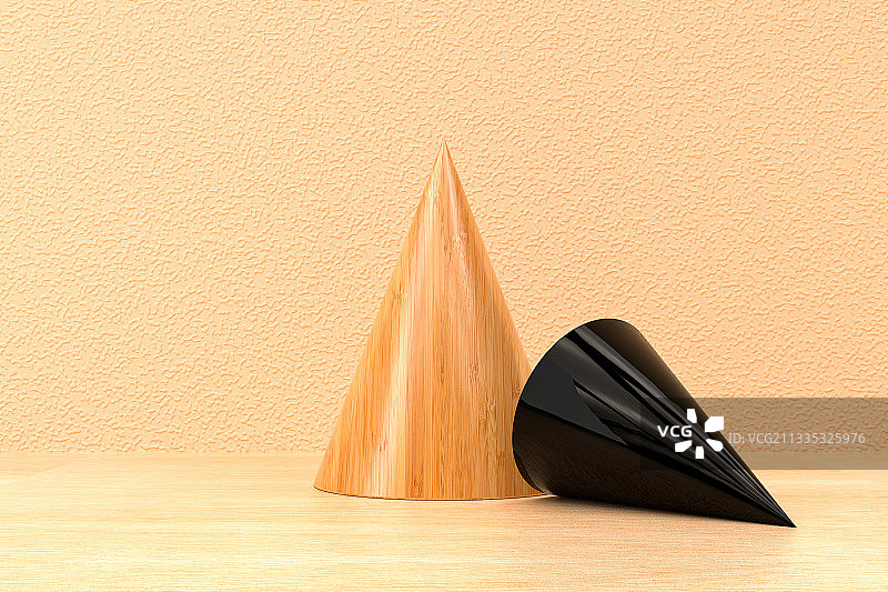 3D木纹圆锥图片素材