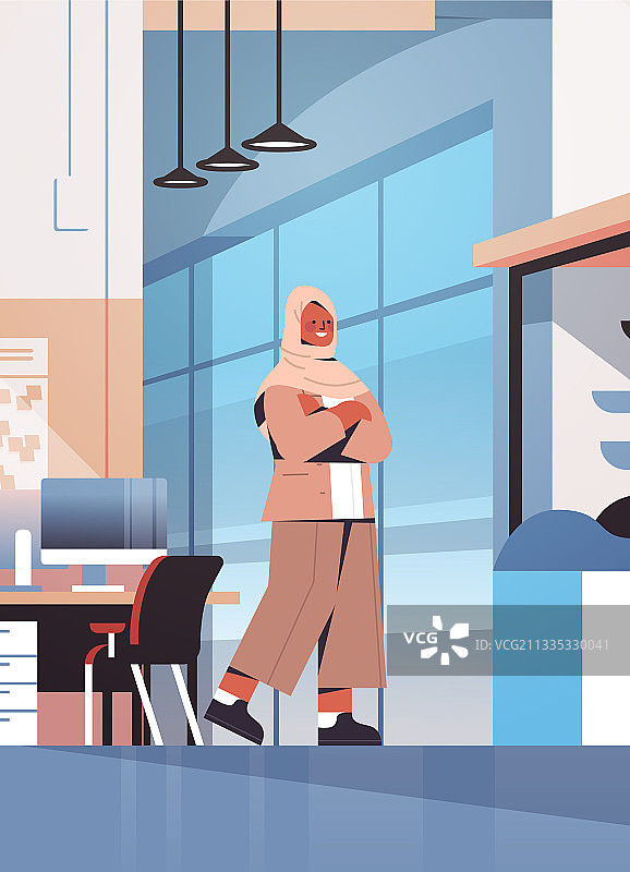 穿着正式服装的成功穆斯林女商人图片素材