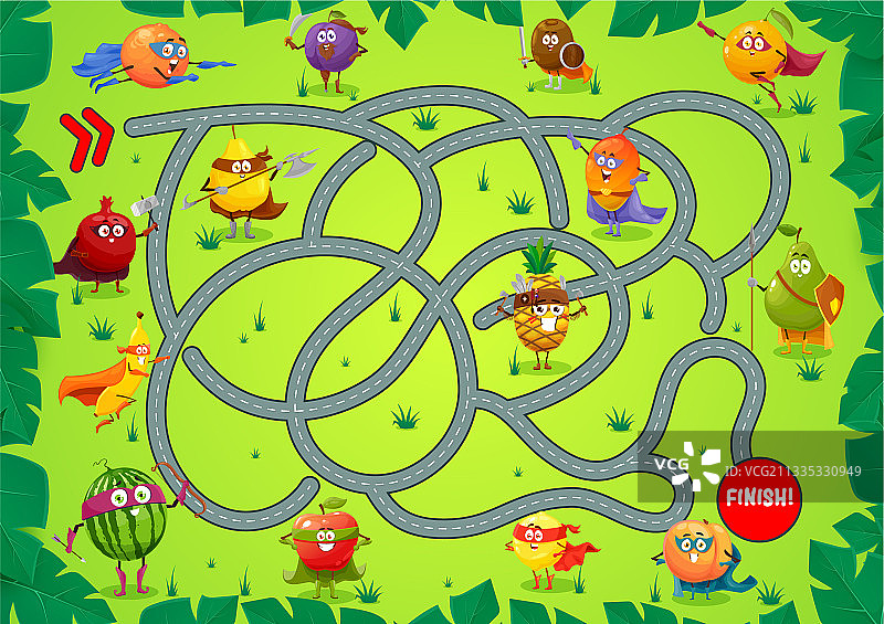 儿童棋盘游戏模板：寻找正确路线图片素材